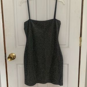 Silver body on mini dress!